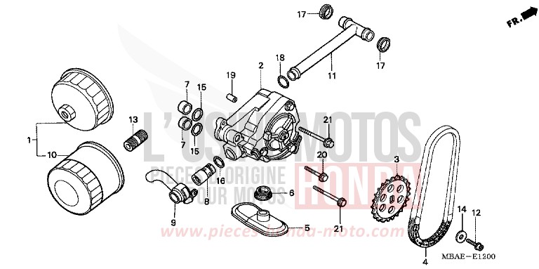 OIL FILTER/OIL PUMP for Shadow Aero REARL SEDONA RED (R223B) from 2001